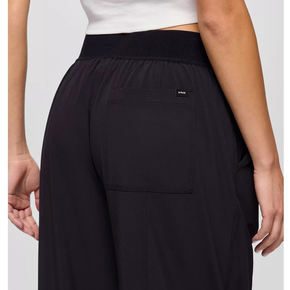 Prana Railay High Rise Pant Women's M Black Relaxed Straight Leg Pull On UPF 50+ - Picture 4 of 13